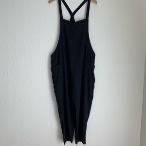 Urban Outfitters Black Linen Blend Jumpsuit